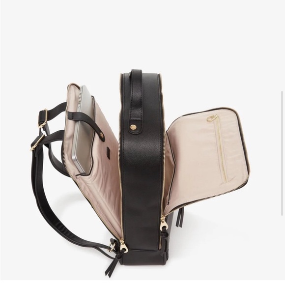 CALPAK Kaya Laptop Backpack in Black with Gold Accents - Picture 4 of 9